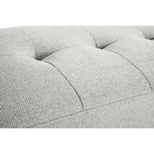 Banc capitonné en tissu effet velours texturé gris clair l130 cm guesta