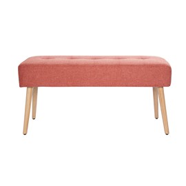 Banc capitonné en tissu effet velours texturé terracotta l96 cm guesta