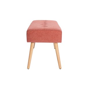 Banc capitonné en tissu effet velours texturé terracotta l96 cm guesta