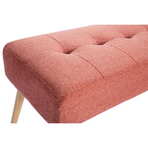 Banc capitonné en tissu effet velours texturé terracotta l96 cm guesta