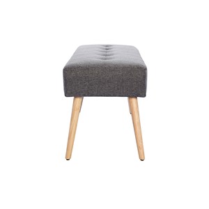 Banc capitonné en tissu effet velours texturé gris foncé l96 cm guesta