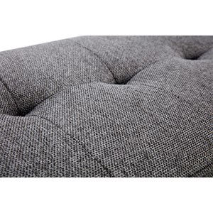Banc capitonné en tissu effet velours texturé gris foncé l96 cm guesta