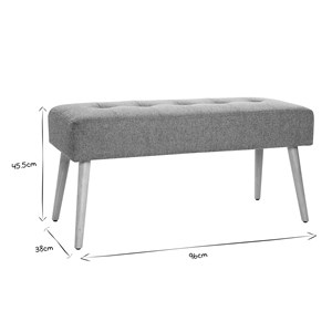 Banc capitonné en tissu effet velours texturé gris foncé l96 cm guesta