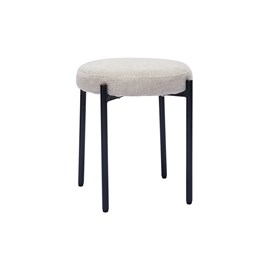 Tabouret bas empilable en tissu effet velours texturé beige h41 cm kiko