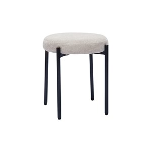 Tabouret bas empilable en tissu effet velours texturé beige h41 cm kiko