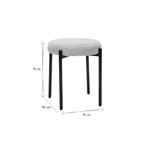 Tabouret bas empilable en tissu effet velours texturé beige h41 cm kiko