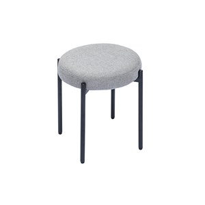 Tabouret bas empilable en tissu effet velours texturé gris clair h41 cm kiko