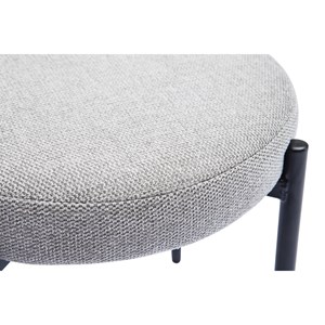 Tabouret bas empilable en tissu effet velours texturé gris clair h41 cm kiko