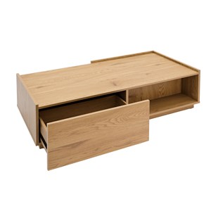 Table basse rectangulaire avec rangements 2 tiroirs finition bois l120 cm madero