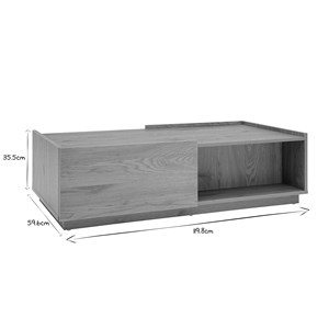 Table basse rectangulaire avec rangements 2 tiroirs finition bois l120 cm madero