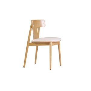 Chaises en bois et tissu effet laine bouclée blanc cassé (lot de 2) louisa