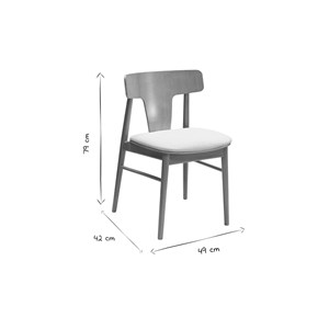 Chaises en bois et tissu effet laine bouclée blanc cassé (lot de 2) louisa