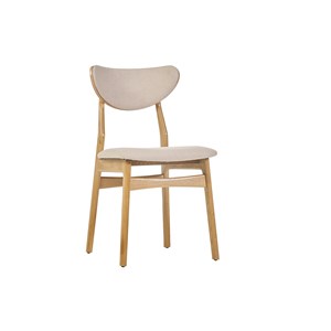 Chaises en tissu effet laine bouclée beige et bois clair (lot de 2) maya