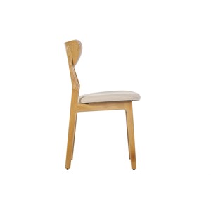 Chaises en tissu effet laine bouclée beige et bois clair (lot de 2) maya