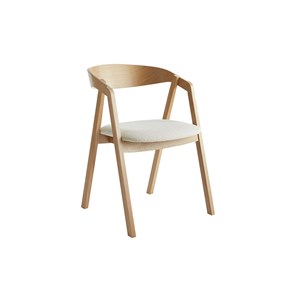 Chaises empilables en tissu effet laine bouclée blanc cassé (lot de 2) lova