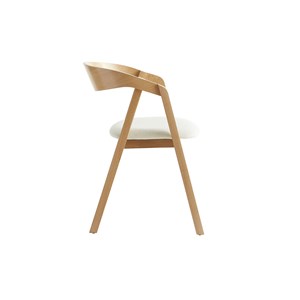 Chaises empilables en tissu effet laine bouclée blanc cassé (lot de 2) lova