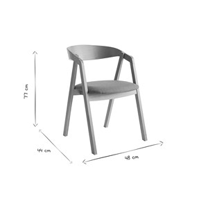 Chaises empilables en tissu effet laine bouclée blanc cassé (lot de 2) lova