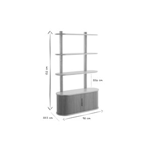 Bibliothèque murale en bois avec rangement 2 portes coulissantes l90 cm epic
