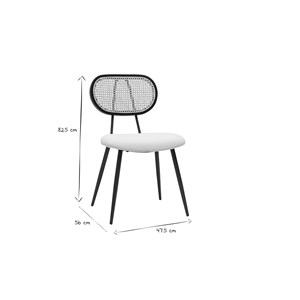 Chaises en tissu effet laine bouclée blanc cassé (lot de 2) tolma