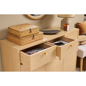 Meuble d'entrée - meuble de rangements finition bois l110 cm silvestre