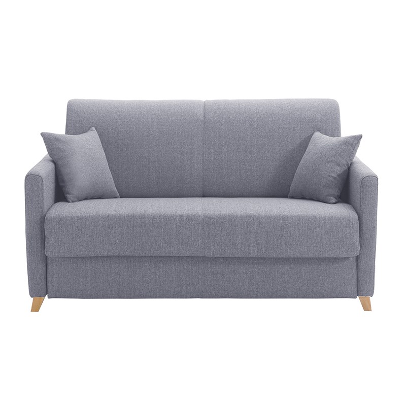 Miliboo - Canapé convertible 2-3 places en tissu gris et bois clair skandy
