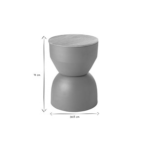 Table d'appoint ronde avec rangement en métal terre brulée d30 cm yoyo