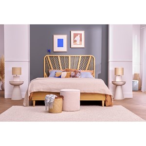 Table d'appoint ronde avec rangement en métal grège et bois manguier h52 cm tam