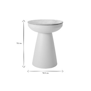 Table d'appoint ronde avec rangement en métal grège et bois manguier h52 cm tam