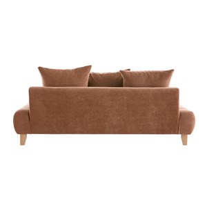 Canapé 3 places en tissu effet velours texturé terre brûlée l200 cm odeon