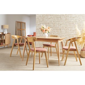 Chaises empilables en bois et tissu effet velours terre brûlée (lot de 2) lova