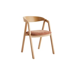 Chaises empilables en bois et tissu effet velours terre brûlée (lot de 2) lova