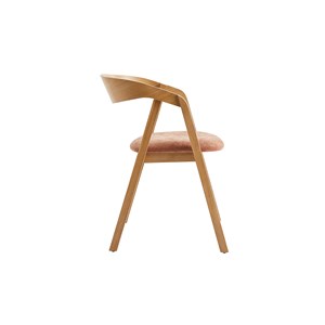Chaises empilables en bois et tissu effet velours terre brûlée (lot de 2) lova