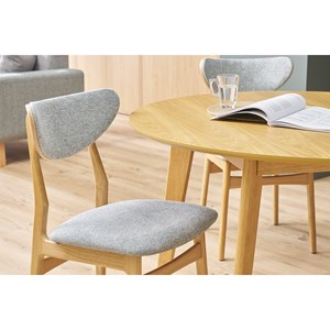 Chaises en tissu effet velours texturé gris chiné et bois clair (lot de 2) maya