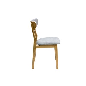 Chaises en tissu effet velours texturé gris chiné et bois clair (lot de 2) maya