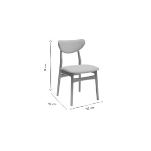 Chaises en tissu effet velours texturé gris chiné et bois clair (lot de 2) maya