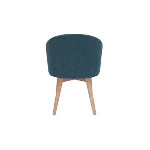 Chaises en tissu effet velours bleu canard et bois clair (lot de 2) vanity