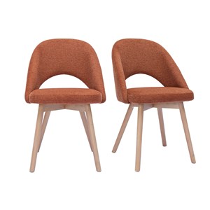 Chaises en tissu effet velours texturé terre brûlée (lot de 2) cosette