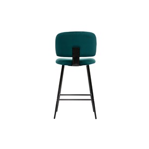 Tabourets de bar en tissu velours bleu pétrole h70 cm (lot de 2) atrium