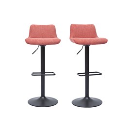 Tabourets de bar pivotants en tissu effet velours terracotta (lot de 2) boost