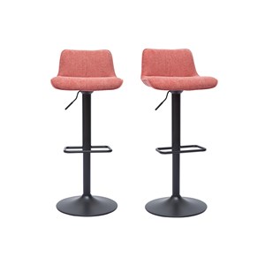 Tabourets de bar pivotants en tissu effet velours terracotta (lot de 2) boost