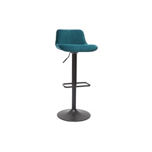 Tabourets de bar réglables pivotants en tissu velours bleu (lot de 2) boost