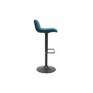 Tabourets de bar réglables pivotants en tissu velours bleu (lot de 2) boost