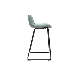 Tabourets de bar en tissu effet velours vert céladon h65 cm (lot de 2) boost