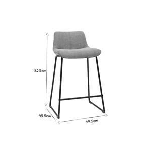 Tabourets de bar en tissu effet velours vert céladon h65 cm (lot de 2) boost