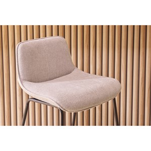 Tabourets de bar en tissu effet velours texturé beige h65 cm (lot de 2) boost