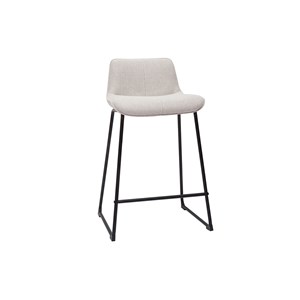 Tabourets de bar en tissu effet velours texturé beige h65 cm (lot de 2) boost