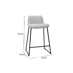 Tabourets de bar en tissu effet velours texturé beige h65 cm (lot de 2) boost