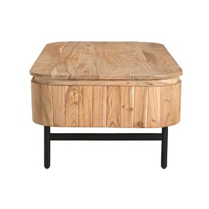 Table basse avec rangements en bois et métal noir 4 tiroirs l115 cm napoli