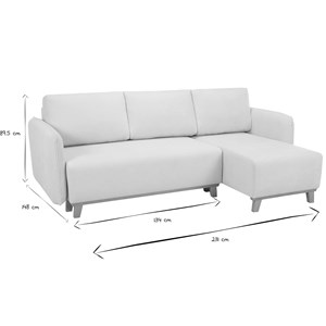 Canapé d'angle convertible réversible 4 places tissu effet velours beige romane