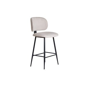 Tabourets de bar en tissu effet velours texturé beige h70 cm (lot de 2) atrium